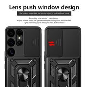 Husa pentru  Samsung Galaxy S25 Ultra Ring Armor Kickstand Tough Rugged Cover cu protectie camera, Albastru
