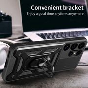 Husa pentru  Samsung Galaxy S25 Ultra Ring Armor Kickstand Tough Rugged Cover cu protectie camera, Albastru