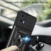 Husa pentru Motorola Moto G05 / Moto E15 Ring Armor Kickstand Tough Rugged Cover cu protectie camera, Negru