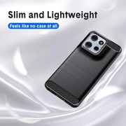 Husa pentru Motorola Moto G15 / G15 Power Carbon Liquid Silicone, Negru