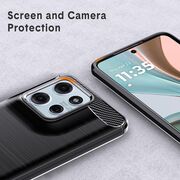 Husa pentru Motorola Moto G15 / G15 Power Carbon Liquid Silicone, Negru