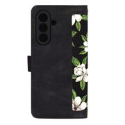 Husa tip carte pentru  Samsung Galaxy A56, functie stand si port carduri, Negru