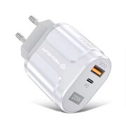 Incarcator rapid pentru Samsung Fast-Charge ProCharge cu Power Delivery si Quick Charge, 1 x USB-C, 1 x USB 20W, alb