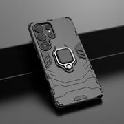 Husa pentru  Samsung Galaxy S25 Ultra cu inel Ring Armor Kickstand Tough, Negru