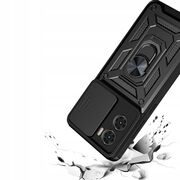 Husa pentru  Poco X7 Pro Ring Armor Kickstand Tough Rugged Cover cu protectie camera, Negru