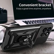 Husa pentru  Poco X7 Pro Ring Armor Kickstand Tough Rugged Cover cu protectie camera, Negru