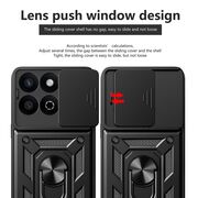 Husa pentru  Poco X7 Pro Ring Armor Kickstand Tough Rugged Cover cu protectie camera, Negru