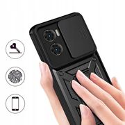 Husa pentru  Poco X7 Pro Ring Armor Kickstand Tough Rugged Cover cu protectie camera, Negru
