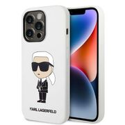 Husa premium pentru  iPhone 14 Pro Max Karl Lagerfeld superior quality - Alb