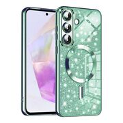 Husa pentru  Samsung Galaxy A36 cu MagSafe Sparkle Glare Detachable Layer, cu protectie lentile - Verde deschis