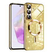 Husa pentru  Samsung Galaxy A36 cu MagSafe Sparkle Glare Detachable Layer, cu protectie lentile - Auriu
