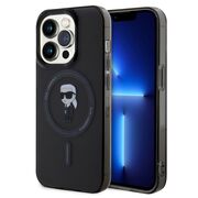 Husa premium pentru  iPhone 14 Pro Max Karl Lagerfeld compatibila Magsafe - Negru denim