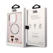 Husa premium pentru  iPhone 14 Pro Max Karl Lagerfeld compatibila Magsafe - Roz neon