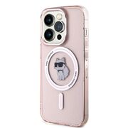 Husa premium pentru  iPhone 14 Pro Max Karl Lagerfeld compatibila Magsafe - Roz