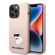Husa premium pentru  iPhone 14 Pro Max Karl Lagerfeld superior quality - Roz neon