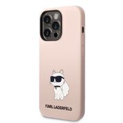 Husa premium pentru  iPhone 14 Pro Max Karl Lagerfeld superior quality - Roz neon