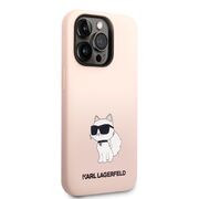 Husa premium pentru  iPhone 14 Pro Max Karl Lagerfeld superior quality - Roz neon