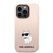 Husa premium pentru  iPhone 14 Pro Max Karl Lagerfeld superior quality - Roz neon