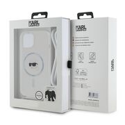 Husa premium pentru  iPhone 15 Karl Lagerfeld compatibila Magsafe - Clear