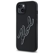 Husa premium pentru  iPhone 15 Karl Lagerfeld superior quality - Negru denim