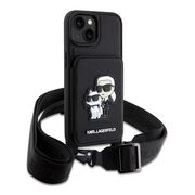 Husa premium pentru  iPhone 15 Karl Lagerfeld superior quality - Negru royal