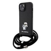 Husa premium pentru  iPhone 15 Plus Karl Lagerfeld superior quality - Negru