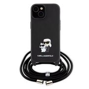 Husa premium pentru  iPhone 15 Plus Karl Lagerfeld superior quality - Negru