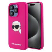 Husa premium pentru  iPhone 15 Pro Max Karl Lagerfeld compatibila Magsafe - Fucsia