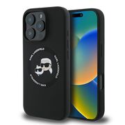 Husa premium pentru  iPhone 16 Pro Karl Lagerfeld compatibila Magsafe - Negru 