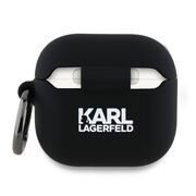 Huse de protectie pentru  AirPods 4, Thin & Smooth, din silicon, compatibila cu incarare wireless, cu breloc carabina - Negru royal