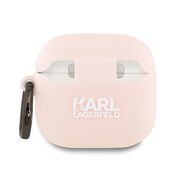 Huse de protectie pentru  AirPods 4, Thin & Smooth, din silicon, compatibila cu incarare wireless, cu breloc carabina - Roz
