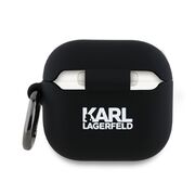 Huse de protectie pentru  AirPods 4, Thin & Smooth, din silicon, compatibila cu incarare wireless, cu breloc carabina - Negru