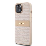 Husa premium pentru  iPhone 15 DKNY Pattern Energy - Crem