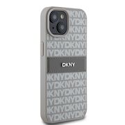 Husa premium pentru  iPhone 15 DKNY Pattern Energy - Gri deschis