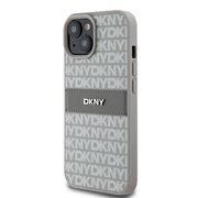 Husa premium pentru  iPhone 15 DKNY Pattern Energy - Gri deschis
