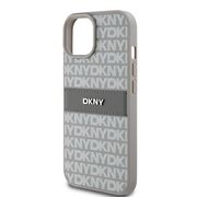 Husa premium pentru  iPhone 15 DKNY Pattern Energy - Gri deschis