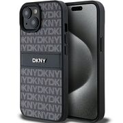Husa premium pentru  iPhone 15 DKNY Pattern Energy - Gri inchis
