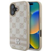 Husa premium pentru  iPhone 16 DKNY Pattern Energy - Bej