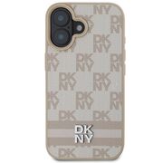 Husa premium pentru  iPhone 16 DKNY Pattern Energy - Bej