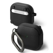 Huse de protectie pentru  AirPods 4 Ringke - Protection Case Onyx Magnetic, Non-Slip Texture, cu breloc carabina - Negru