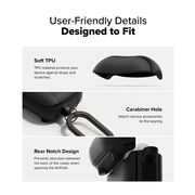 Huse de protectie pentru AirPods 4 Ringke - Protection Case Onyx Magnetic, Non-Slip Texture, cu breloc carabina - Gri