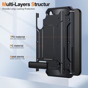 Husa pentru  Samsung Galaxy A36 Armor Tough Rugged Kickstand - Negru