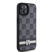 Husa premium pentru  iPhone 15 DKNY Pattern Energy - Negru gri