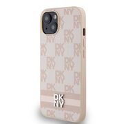 Husa premium pentru  iPhone 15 DKNY Pattern Energy - Roz neon