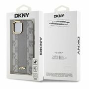 Husa premium pentru  iPhone 15 DKNY Urban compatibila MagSafe - Gri deschis