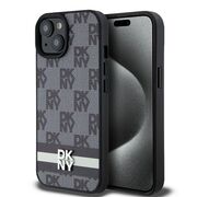 Husa premium pentru  iPhone 15 DKNY Urban compatibila MagSafe - Gri spatial
