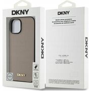Husa premium pentru  iPhone 15 DKNY Urban compatibila MagSafe - Maro camel