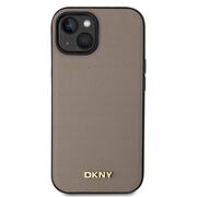 Husa premium pentru  iPhone 15 DKNY Urban compatibila MagSafe - Maro camel