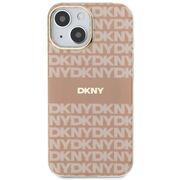 Husa premium pentru  iPhone 15 DKNY Urban compatibila MagSafe - Roz neon