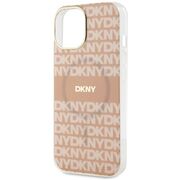 Husa premium pentru  iPhone 15 DKNY Urban compatibila MagSafe - Roz neon